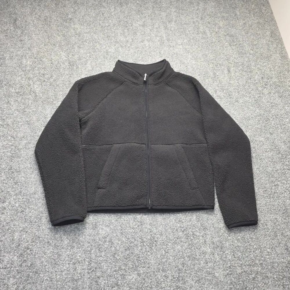 Cat & Jack Kids Black Sherpa Fleece Full Zip Jacket Size Small